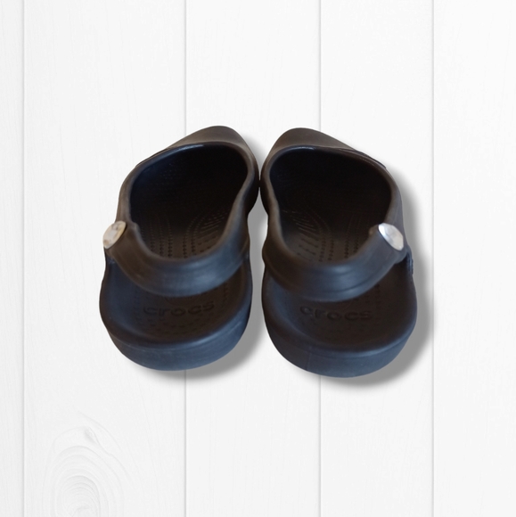 CROCS Women's Olivia Black Jeweled Slingback Croslite Flat Sandals - Picture 6 of 16